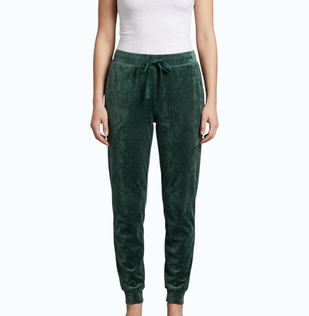 Vince Camuto Velour Joggers Green Cotton Blend Stretch Women's 1X NWT